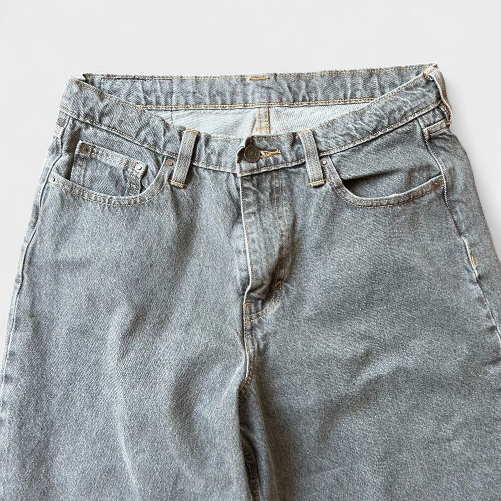 Levi's Super Baggy Denim Jeans 30x34 Gray Drawstring Skater Wide Leg Loose 90s - Picture 2 of 10